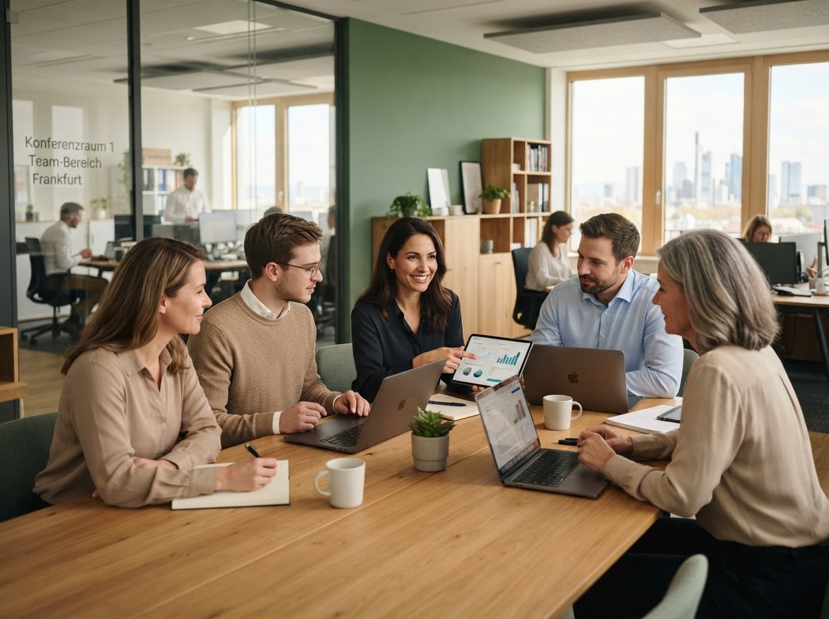 Zinskonto Plus Team bei der Arbeit an datenbasierten Finanzanalysen